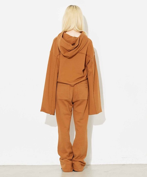 X-girl（エックスガール）の「CROPPED SWEAT HOODIE（パーカー・レディース・チャコール/ブラウン/アッシュ・S/M）」の8枚目の写真