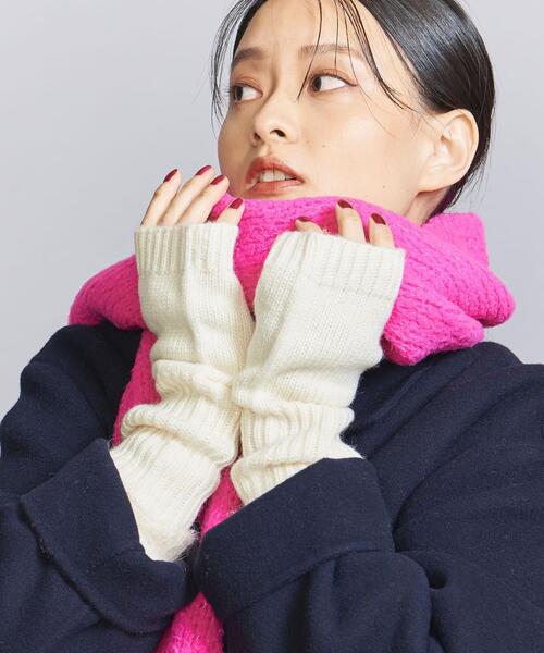 BEAUTY&YOUTH UNITED ARROWS(ビューティーアンドユースユナイテッドアローズ)の「ニットロング リブ フィンガーレス グローブ(手袋・レディース・グレー/レッド/オフホワイト/ケリー・FREE)」の5枚目の写真