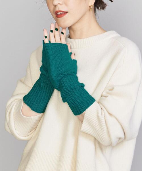 BEAUTY&YOUTH UNITED ARROWS(ビューティーアンドユースユナイテッドアローズ)の「ニットロング リブ フィンガーレス グローブ(手袋・レディース・グレー/レッド/オフホワイト/ケリー・FREE)」の18枚目の写真