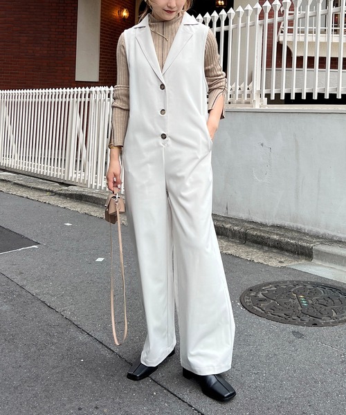 CAPRICIEUX LE'MAGE（カプリシューレマージュ）の「ジレ風ロンパース（つなぎ/オールインワン・レディース・ブラック/ホワイト系その他・38/36）」の11枚目の写真