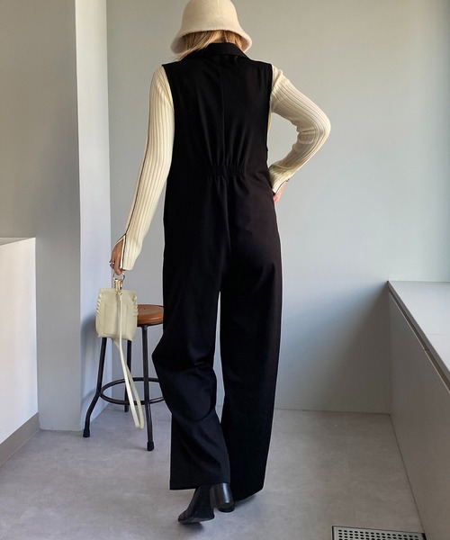 CAPRICIEUX LE'MAGE（カプリシューレマージュ）の「ジレ風ロンパース（つなぎ/オールインワン・レディース・ブラック/ホワイト系その他・38/36）」の12枚目の写真