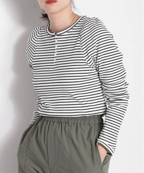 cepo(セポ)の「ヘンリーパフスリーブロンTee(Tシャツ/カットソー・レディース・ブラック/オフホワイト/ホワイト系その他・M)」の11枚目の写真