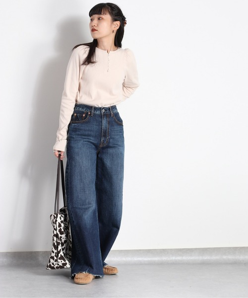 cepo(セポ)の「ヘンリーパフスリーブロンTee(Tシャツ/カットソー・レディース・ブラック/オフホワイト/ホワイト系その他・M)」の21枚目の写真