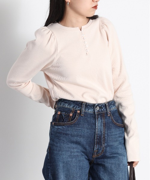 cepo(セポ)の「ヘンリーパフスリーブロンTee(Tシャツ/カットソー・レディース・ブラック/オフホワイト/ホワイト系その他・M)」の6枚目の写真