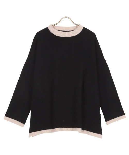 KOBE LETTUCE（コウベレタス）の「選べる2タイプ サイドスリットチュニックニット（ニット/セーター・レディース・ホワイト系1/ベージュ系その他/ホワイト系/グレー系/ホワイト系その他/ホワイト×ブラック/ブルー系その他2/チャコールグレー/ブルー系その他/ベージュ系その他2/ホワイト系その他2/ホワイト×グリーン/ブラック系その他2/グレー系その他2/グレー系その他/ブラック系その他・2/1）」の9枚目の写真