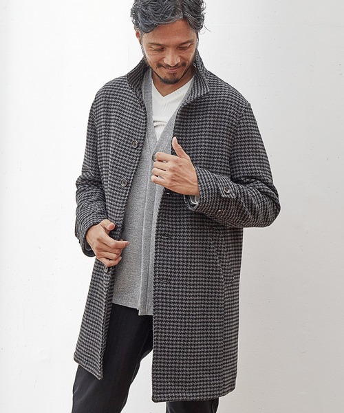 UNION STATION（ユニオンステーション）の「【EFFORTLESS】中空糸メルトンスタンドカラーコート（チェスターコート・メンズ・ブラック/グレイッシュベージュ/ライトグレー/ホワイト系その他/キャメル/グレー系その他・S/M/L/LL）」の5枚目の写真