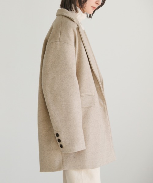 select MOCA（セレクトモカ）の「2022 AW オーバーサイズメルトンジャケット（テーラードジャケット・レディース・チャコールグレー/ベージュ・FREE）」の6枚目の写真