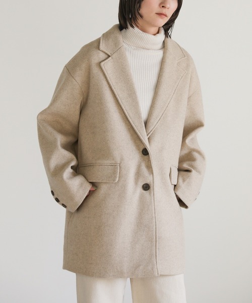 select MOCA（セレクトモカ）の「2022 AW オーバーサイズメルトンジャケット（テーラードジャケット・レディース・チャコールグレー/ベージュ・FREE）」の10枚目の写真