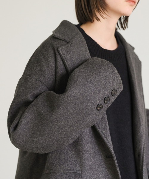 select MOCA（セレクトモカ）の「2022 AW オーバーサイズメルトンジャケット（テーラードジャケット・レディース・チャコールグレー/ベージュ・FREE）」の17枚目の写真