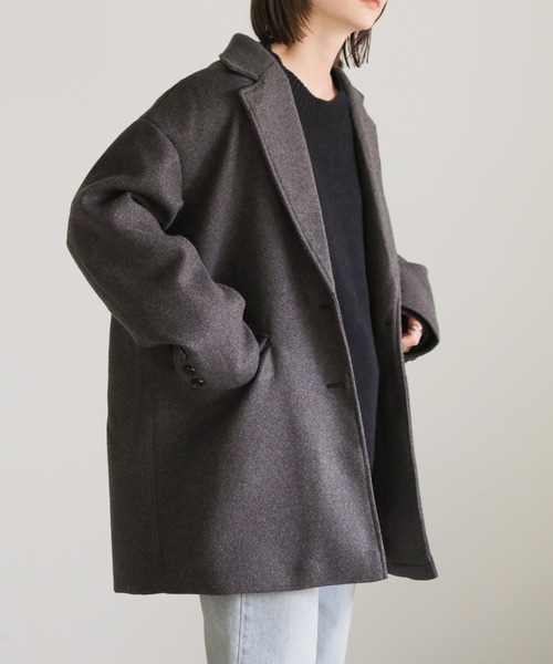 select MOCA（セレクトモカ）の「2022 AW オーバーサイズメルトンジャケット（テーラードジャケット・レディース・チャコールグレー/ベージュ・FREE）」の12枚目の写真