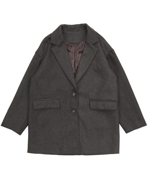 select MOCA（セレクトモカ）の「2022 AW オーバーサイズメルトンジャケット（テーラードジャケット・レディース・チャコールグレー/ベージュ・FREE）」の20枚目の写真