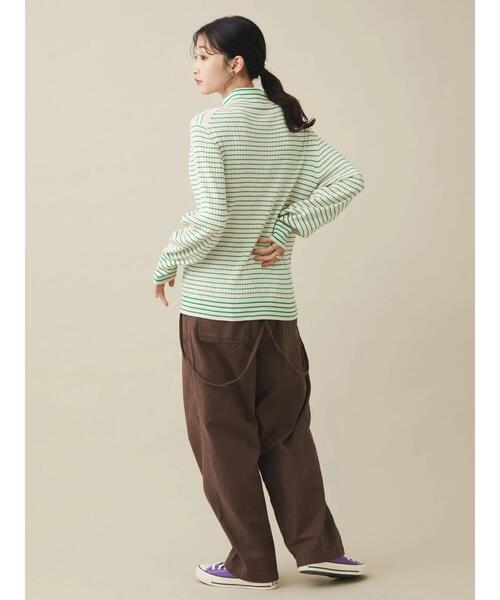 CRAFT STANDARD BOUTIQUE（クラフトスタンダードブティック）の「ハイゲージボーダータートルニットプルオーバー（ニット/セーター・レディース・アイボリー/ブラック/グリーン・FREE）」の12枚目の写真