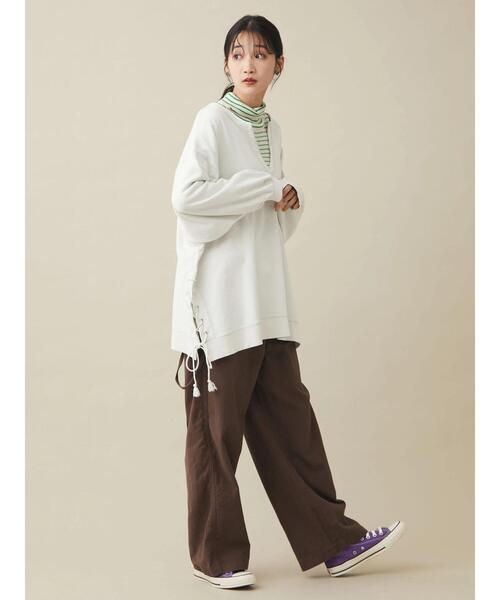 CRAFT STANDARD BOUTIQUE（クラフトスタンダードブティック）の「ハイゲージボーダータートルニットプルオーバー（ニット/セーター・レディース・アイボリー/ブラック/グリーン・FREE）」の13枚目の写真