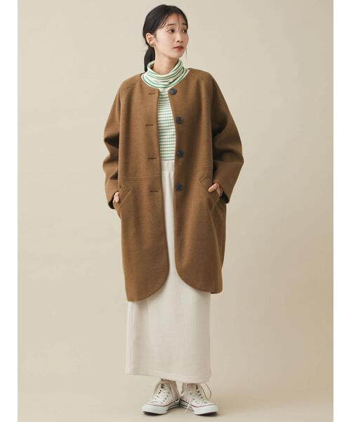 CRAFT STANDARD BOUTIQUE（クラフトスタンダードブティック）の「ハイゲージボーダータートルニットプルオーバー（ニット/セーター・レディース・アイボリー/ブラック/グリーン・FREE）」の14枚目の写真