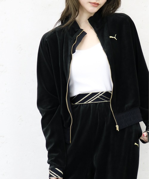 PUMA(プーマ)の「PUMA/プーマ ウィメンズ トレーニング デコ グラム ベロア フルジップ ジャケット(ブルゾン・レディース・ブラック・MEDIUM/LARGE/X-LARGE)」の17枚目の写真