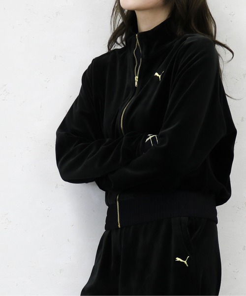 PUMA(プーマ)の「PUMA/プーマ ウィメンズ トレーニング デコ グラム ベロア フルジップ ジャケット(ブルゾン・レディース・ブラック・MEDIUM/LARGE/X-LARGE)」の5枚目の写真