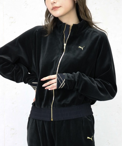 PUMA(プーマ)の「PUMA/プーマ ウィメンズ トレーニング デコ グラム ベロア フルジップ ジャケット(ブルゾン・レディース・ブラック・MEDIUM/LARGE/X-LARGE)」の12枚目の写真