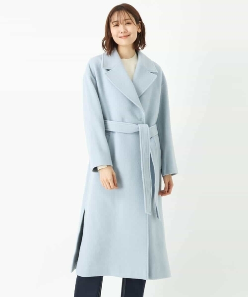 MK MICHEL KLEIN（エムケーミッシェルクラン）の「ロングチェスターウールコート（チェスターコート・レディース・ライトグレー/ベージュ/ブラック/ライトブルー・38）」の15枚目の写真
