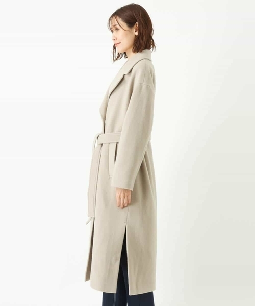 MK MICHEL KLEIN（エムケーミッシェルクラン）の「ロングチェスターウールコート（チェスターコート・レディース・ライトグレー/ベージュ/ブラック/ライトブルー・38）」の13枚目の写真