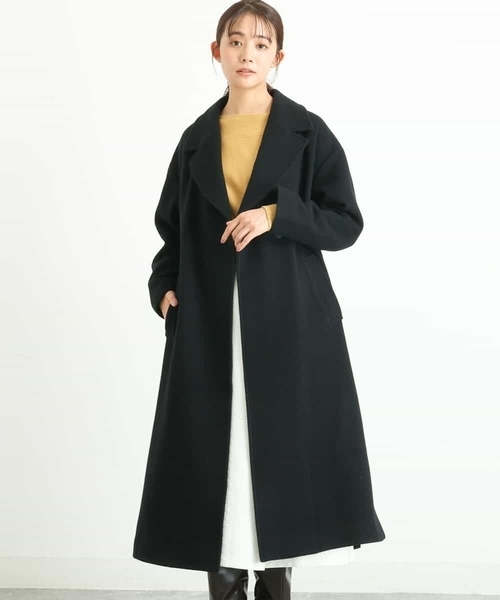 MK MICHEL KLEIN（エムケーミッシェルクラン）の「ロングチェスターウールコート（チェスターコート・レディース・ライトグレー/ベージュ/ブラック/ライトブルー・38）」の5枚目の写真