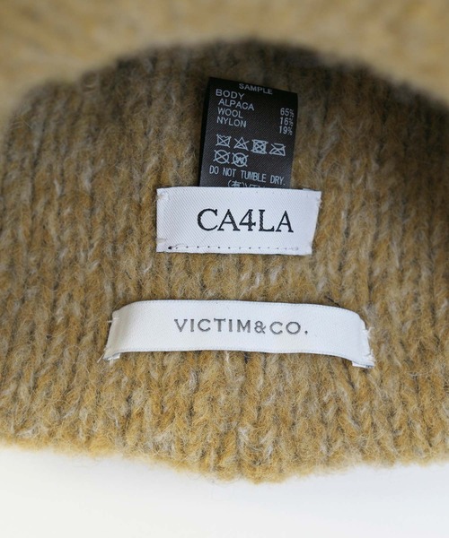 VICTIM(ヴィクティム)の「VICTIM ヴィクティム / ×CA4LA BIG JEEP CAP カシラコラボレーションビッグジープキャップ ニット帽 / VTM-22-A-131(ニットキャップ/ビーニー・メンズ・ライトグレー/ブラック/イエロー/ダークグレー・FREE)」の5枚目の写真
