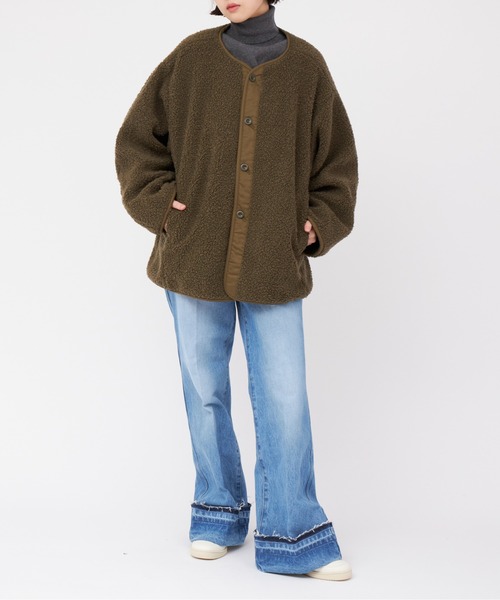CLANE（クラネ）の「CLANE REVERSIBLE BOA JACKET（その他アウター・レディース・ブラック/カーキブラウン/ベージュ・1）」の3枚目の写真