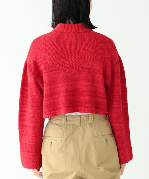 BEAMS BOY（ビームスボーイ）の「BEAMS BOY / ショート フリンジ カーディガン（カーディガン/ボレロ・レディース・ブラック/レッド・ONE SIZE）」の11枚目の写真