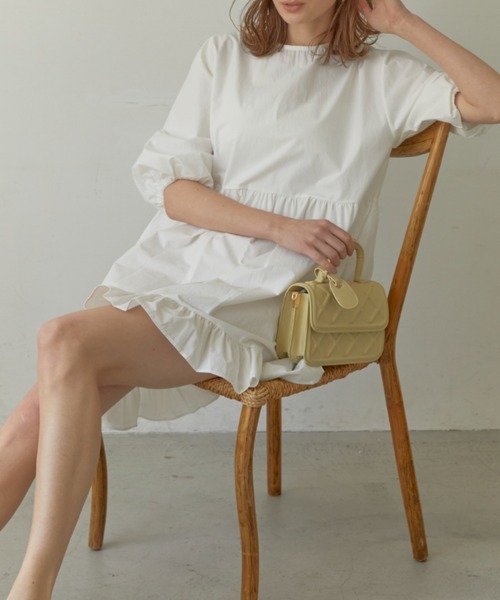 ACYM(アシーム)の「Under frill mini ワンピース(ワンピース・レディース・ブラック/ホワイト・FREE)」の6枚目の写真