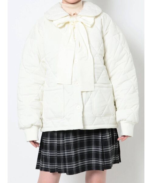 merry jenny(メリージェニー)の「キルトリボンジャケット(その他アウター・レディース・アイボリー/ブラック・FREE)」の3枚目の写真