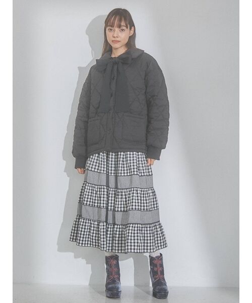 merry jenny(メリージェニー)の「キルトリボンジャケット(その他アウター・レディース・アイボリー/ブラック・FREE)」の16枚目の写真