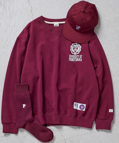 Russell Athletic(ラッセルアスレティック)の「RUSSELL ATHLETIC x B:MING by BEAMS / 別注 カレッジ スウェット シャツ(スウェット・メンズ・グレー/バーガンディー/ネイビー・X-LARGE/MEDIUM/LARGE/SMALL)」の6枚目の写真