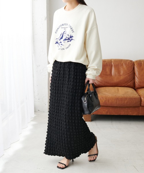 DISCOAT(ディスコート)の「ポコポコジャガードナロースカート(スカート・レディース・イエロー/ブラック・FREE)」の5枚目の写真