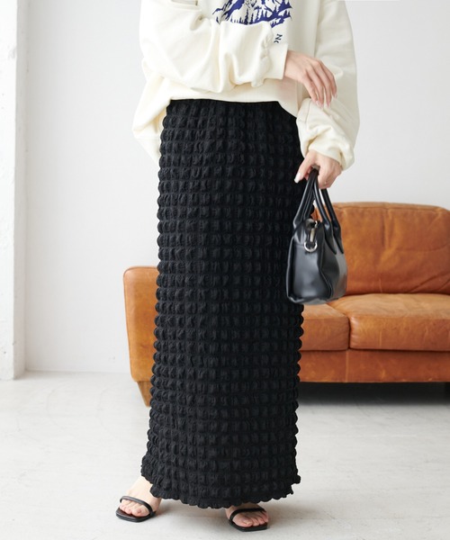 DISCOAT(ディスコート)の「ポコポコジャガードナロースカート(スカート・レディース・イエロー/ブラック・FREE)」の9枚目の写真