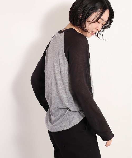 cepo（セポ）の「シアーラグランロンＴｅｅ（Tシャツ/カットソー・レディース・ネイビー/グレー・FREE）」の20枚目の写真