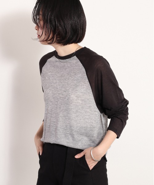 cepo（セポ）の「シアーラグランロンＴｅｅ（Tシャツ/カットソー・レディース・ネイビー/グレー・FREE）」の21枚目の写真