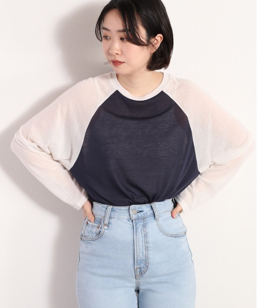 cepo（セポ）の「シアーラグランロンＴｅｅ（Tシャツ/カットソー・レディース・ネイビー/グレー・FREE）」の8枚目の写真