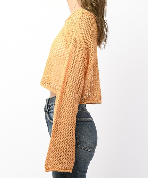 SPIRALGIRL(スパイラルガール)の「ルーズメッシュニット(ニット/セーター・レディース・ブラック/ライトグレー/オレンジ・FREE)」の21枚目の写真