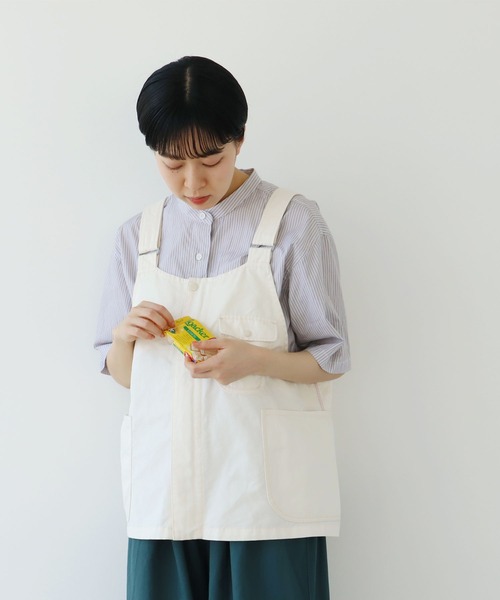 PAR ICI（パーリッシィ）の「コットンリネンカルゼ ワークベスト(セットアップ対応)（ベスト・レディース・アイボリー/ブラウン/ネイビー・FREE）」の15枚目の写真