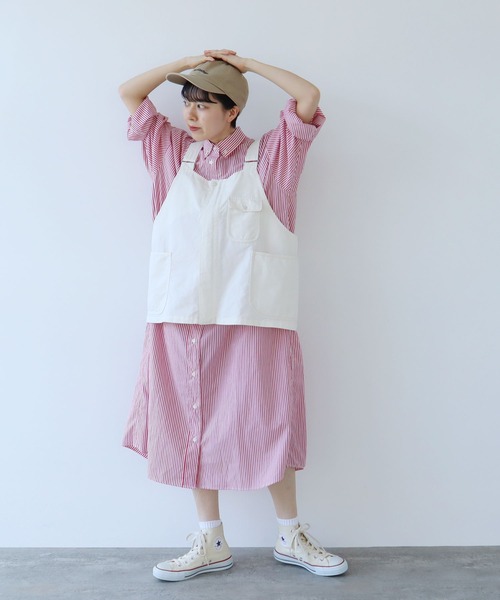 PAR ICI（パーリッシィ）の「コットンリネンカルゼ ワークベスト(セットアップ対応)（ベスト・レディース・アイボリー/ブラウン/ネイビー・FREE）」の14枚目の写真