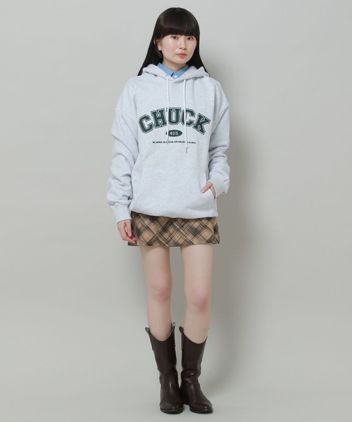 CHUCK（チャック）の「【UNISEX】CHUCK／アップリケロゴフーディー(ウラケ) 2189368（パーカー・レディース・グレー/ナチュラル/グリーン/ネイビー・LARGE/MEDIUM/SMALL）」の19枚目の写真