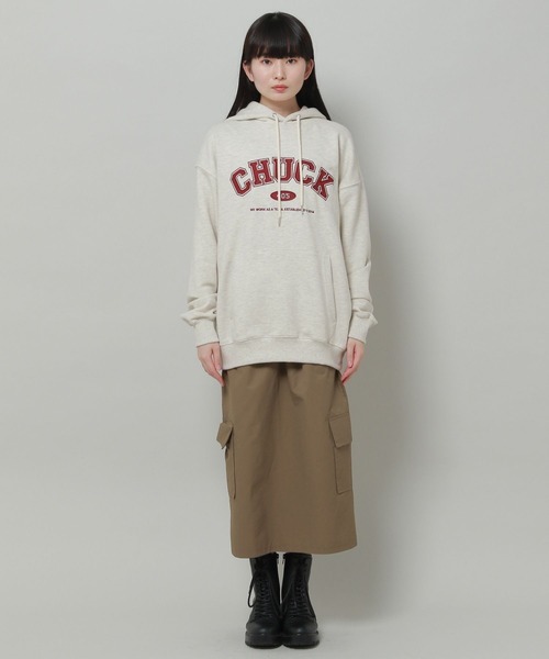 CHUCK（チャック）の「【UNISEX】CHUCK／アップリケロゴフーディー(ウラケ) 2189368（パーカー・レディース・グレー/ナチュラル/グリーン/ネイビー・LARGE/MEDIUM/SMALL）」の6枚目の写真