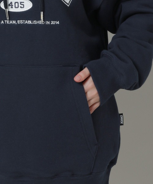 CHUCK（チャック）の「【UNISEX】CHUCK／アップリケロゴフーディー(ウラケ) 2189368（パーカー・レディース・グレー/ナチュラル/グリーン/ネイビー・LARGE/MEDIUM/SMALL）」の17枚目の写真