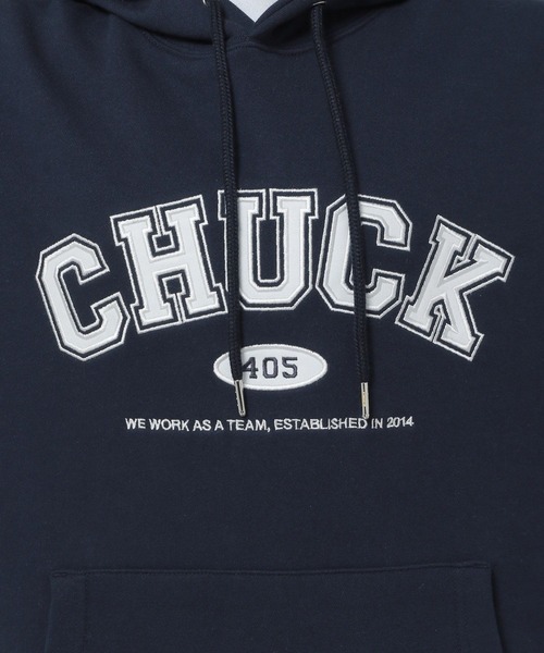 CHUCK（チャック）の「【UNISEX】CHUCK／アップリケロゴフーディー(ウラケ) 2189368（パーカー・レディース・グレー/ナチュラル/グリーン/ネイビー・LARGE/MEDIUM/SMALL）」の18枚目の写真