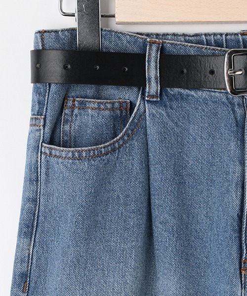 LOVETOXIC（ラブトキシック）の「合皮ベルトつきタックワイドパンツ（その他パンツ・キッズ・グレー/ライトブルー/オフホワイト・M/SS/L/S）」の9枚目の写真