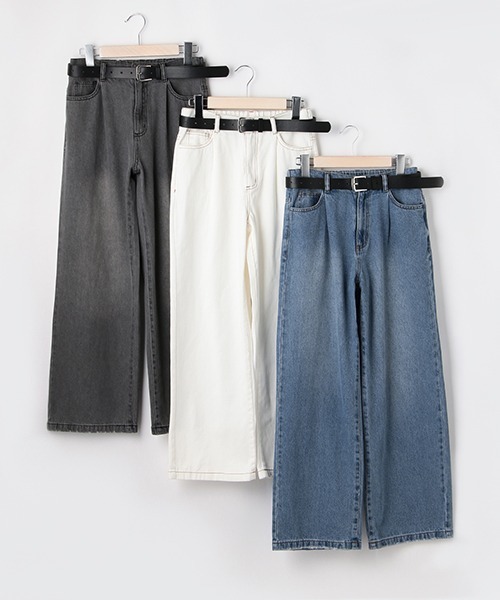 LOVETOXIC（ラブトキシック）の「合皮ベルトつきタックワイドパンツ（その他パンツ・キッズ・グレー/ライトブルー/オフホワイト・M/SS/L/S）」の12枚目の写真