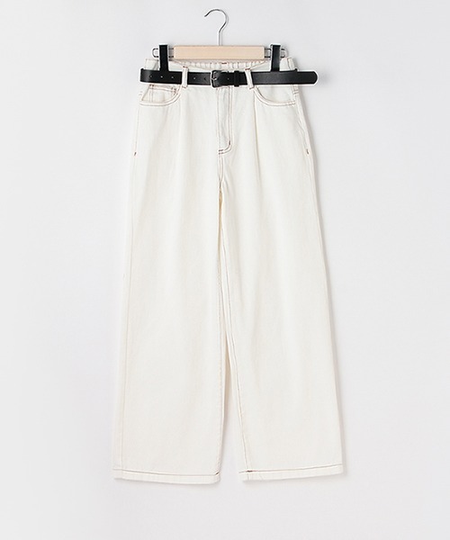LOVETOXIC（ラブトキシック）の「合皮ベルトつきタックワイドパンツ（その他パンツ・キッズ・グレー/ライトブルー/オフホワイト・M/SS/L/S）」の19枚目の写真