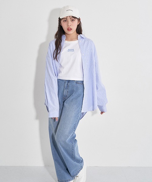 LOVETOXIC（ラブトキシック）の「合皮ベルトつきタックワイドパンツ（その他パンツ・キッズ・グレー/ライトブルー/オフホワイト・M/SS/L/S）」の20枚目の写真