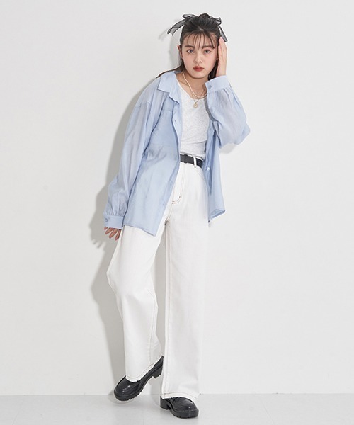 LOVETOXIC（ラブトキシック）の「合皮ベルトつきタックワイドパンツ（その他パンツ・キッズ・グレー/ライトブルー/オフホワイト・M/SS/L/S）」の17枚目の写真