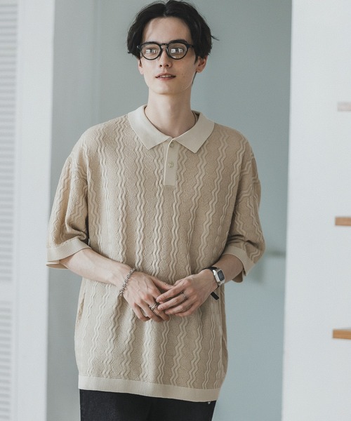 RAGEBLUE(レイジブルー)の「ジガラニットポロシャツ(ポロシャツ・メンズ・ブルー系その他/ホワイト系その他/ブラック系その他/オレンジ系その他・MEDIUM/LARGE)」の7枚目の写真