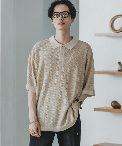 RAGEBLUE(レイジブルー)の「ジガラニットポロシャツ(ポロシャツ・メンズ・ブルー系その他/ホワイト系その他/ブラック系その他/オレンジ系その他・MEDIUM/LARGE)」の8枚目の写真